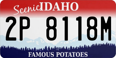 ID license plate 2P8118M