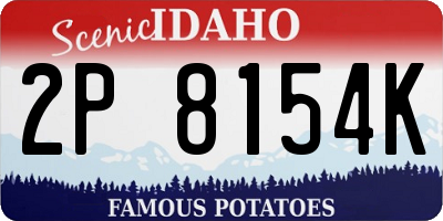 ID license plate 2P8154K