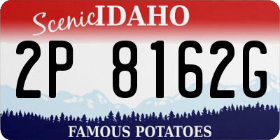 ID license plate 2P8162G