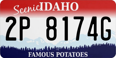 ID license plate 2P8174G