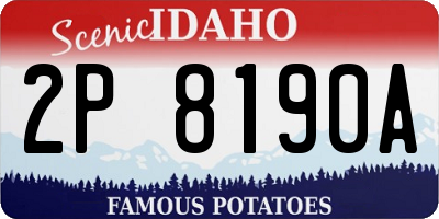 ID license plate 2P8190A