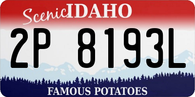 ID license plate 2P8193L