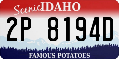 ID license plate 2P8194D