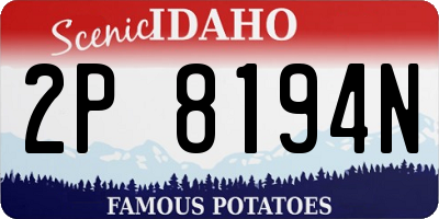 ID license plate 2P8194N