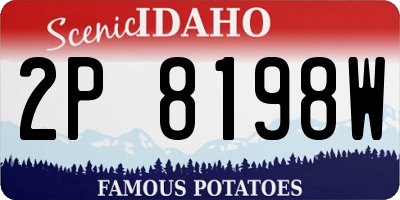 ID license plate 2P8198W