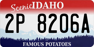 ID license plate 2P8206A