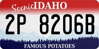 ID license plate 2P8206B