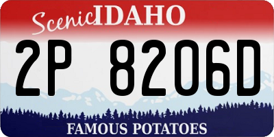 ID license plate 2P8206D