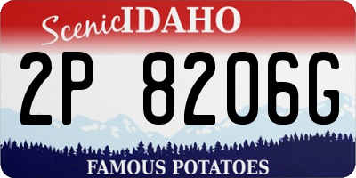 ID license plate 2P8206G