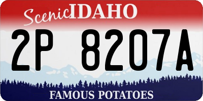 ID license plate 2P8207A