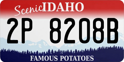 ID license plate 2P8208B
