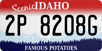 ID license plate 2P8208G