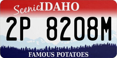 ID license plate 2P8208M