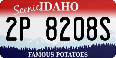 ID license plate 2P8208S
