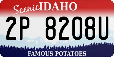 ID license plate 2P8208U