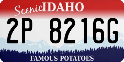 ID license plate 2P8216G