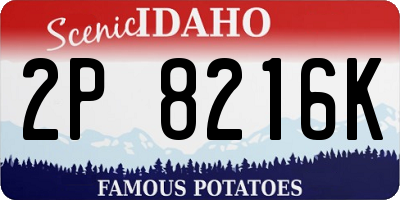 ID license plate 2P8216K