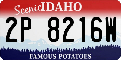 ID license plate 2P8216W