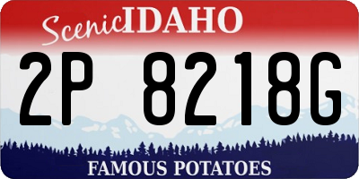 ID license plate 2P8218G