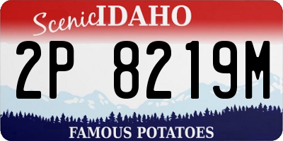 ID license plate 2P8219M
