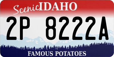 ID license plate 2P8222A