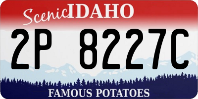 ID license plate 2P8227C