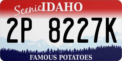 ID license plate 2P8227K
