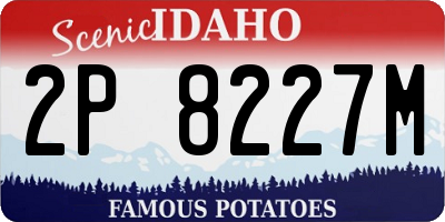 ID license plate 2P8227M