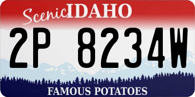 ID license plate 2P8234W