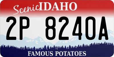ID license plate 2P8240A