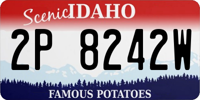 ID license plate 2P8242W