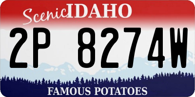 ID license plate 2P8274W