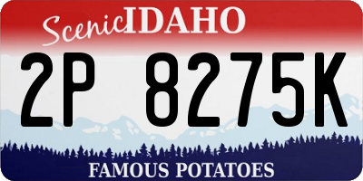 ID license plate 2P8275K