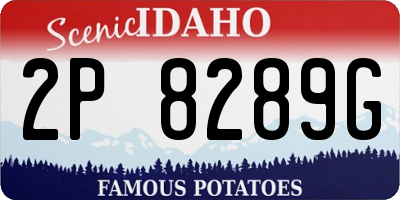 ID license plate 2P8289G