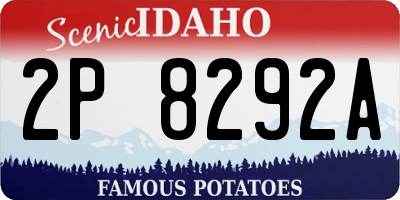ID license plate 2P8292A