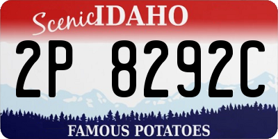 ID license plate 2P8292C
