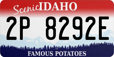 ID license plate 2P8292E