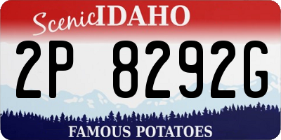 ID license plate 2P8292G