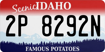 ID license plate 2P8292N