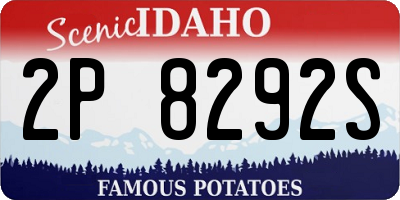 ID license plate 2P8292S