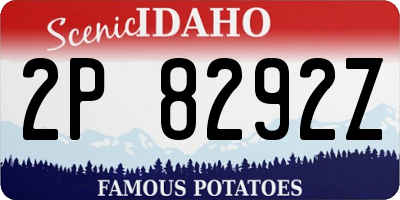 ID license plate 2P8292Z