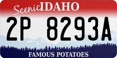 ID license plate 2P8293A