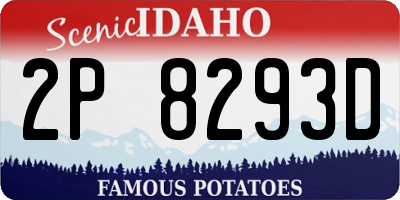 ID license plate 2P8293D