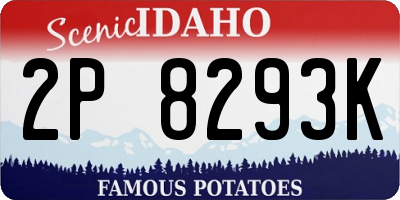 ID license plate 2P8293K