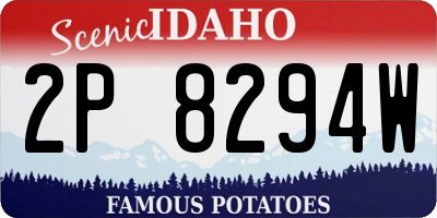 ID license plate 2P8294W