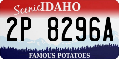 ID license plate 2P8296A