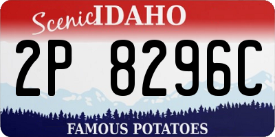 ID license plate 2P8296C