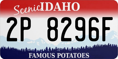ID license plate 2P8296F