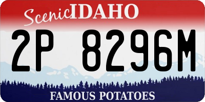 ID license plate 2P8296M