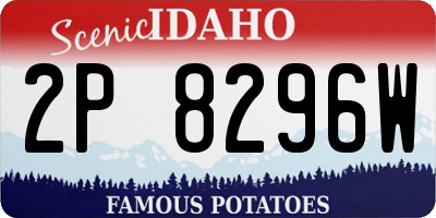 ID license plate 2P8296W